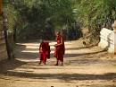 novice monks playing, bagan